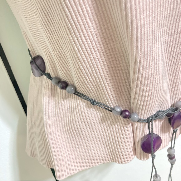 Boho Bohemian Long Beaded Self Tie Dress Tie Belt - Picture 5 of 7